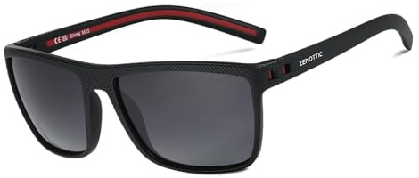 ZENOTTIC Sonnenbrille Herren Polarisiert Leichte TR90 Rahmen UV400 Schutz Quadrat Sonnenbrille