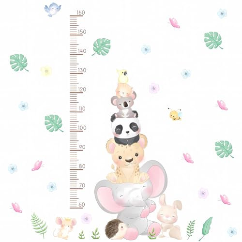 CREATCABIN Tier-Wachstumstabelle,Wandaufkleber,Höhenmesstabelle,Abziehbilder,Lineal Zum Aufhängen,Abnehmbare Cartoon-Wandlineale Für,Schlafzimmer,Dekoration,Kinderzimmer,Tapeten-Dekor,60 bis 160 cm