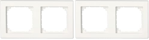 Schneider Electric Merten 478129 M-Smart Rahmen für Steckdosen und Schalter 2-fach, polarweiß glänzend (Packung mit 2)