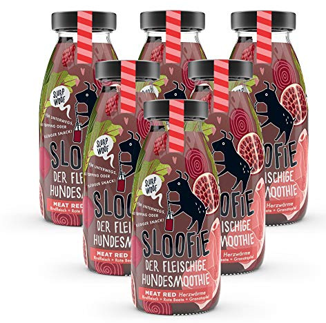 Sloofie der Hundesmoothie, 6er Meat Red, der natürliche Hundesnack aus besten Zutaten, Made in Germany,