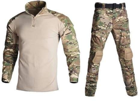 Paintball-Armeeanzug Für Herren, Jagd, Militärkleidung, Camo1-Overall, Multicam-Cargohose, Kampfhemd Mit Polstern