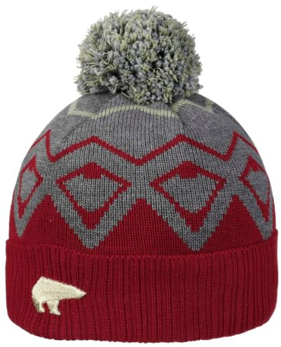 Eisbär Ziggy Bommelmütze Strickmütze Skimütze Wintermütze Wollmütze Damen/Herren - Made in Austria mit Umschlag, Futter, Futter Winter