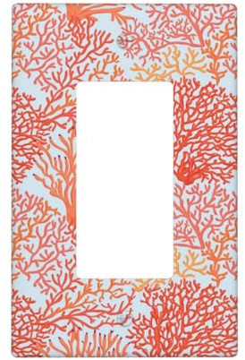 Corals - Cubiertas para placa de pared, placas de pared de 1 banda, tamaño mediano, 5 x 3 pulgadas, cubierta decorativa para interruptor de luz, cubierta de salida de placa de policarbonato