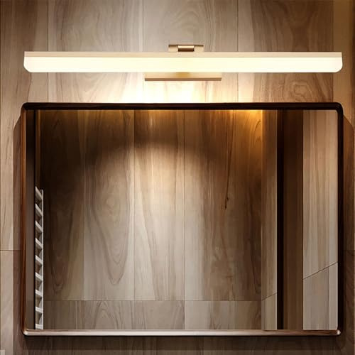 GZZBMY LED Badezimmer Lampe Verstellbare 180° Spiegelleuchte Badlicht über Spiegel Wandlampe Wasserdicht IP44 Länge Hohe Helligkeit Beleuchtung Wandleuchte Modern Keller (Gold Warms Licht,60CM 14W)