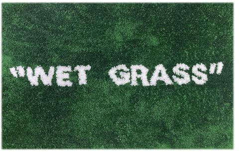 Wet Grass Rug Green Grass Classic Handtufted Large Carpet Hypebeast Collection Parlor Bedroom Playroom Artistic Premium Trending Floor Mat (50x80cm(1.6x2.6ft))