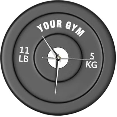 Baoblaze 3D-Langhantel-Wanduhr, dekorative Uhr, 30 cm, Moderne, einfache Workout-Hänge-Fitnessstudio-Uhr, rund für Heimdekoration