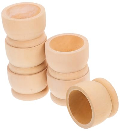 VINTORKY 6pièces Coquetiers Bois Naturel pour Œufs Coque Décoration De Pâques Et Activités