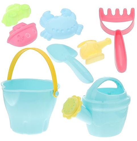 JOINPAYA 8stücke Teilige Sandspielzeug Junge Mädchen Wasserkanne Sandformen Und Eimer Fördert Kreativität Und Hand-Augen-koordination Für Strand Sandbox Und Garten Buntes Spielzeug