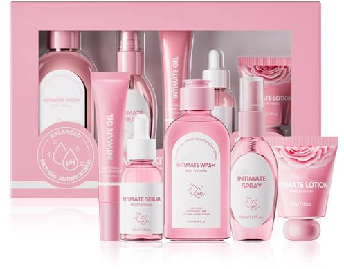 Feminine Care Set, 5-in-1 Feminine Wash & Ph Balance Moisturizing for Private Areas Include Intimate Feminine Wash, Serum, Gel, Lotion, Spray, Gentle Intimate Care Kit