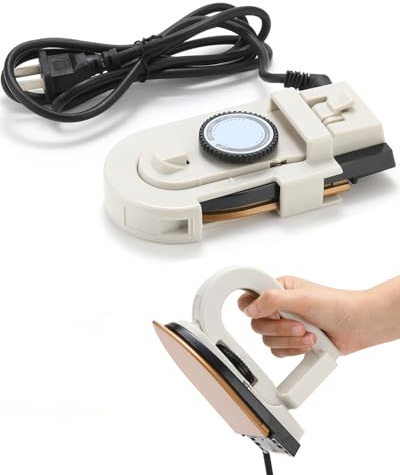 Dual Voltage Travel Iron (100-120V/220-240V) - 3-Temp Steamless Mini Dry Iron for Clothes, Non-Stick 356°F Soleplate with Foldable Handle, 0.8lb Ultra-Lightweight (White)