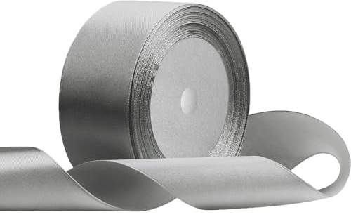 OUTPGAGA Grau Satinband 40mm x 22m Geschenkband für Hochzeit Basteln