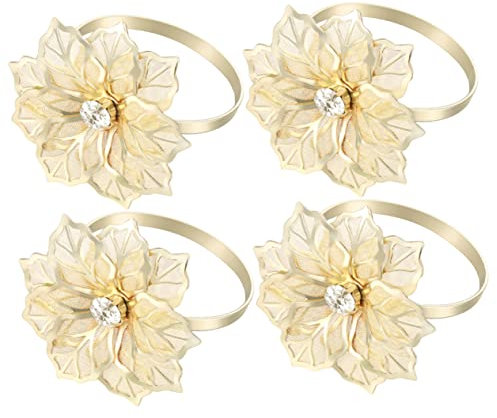 BESTOYARD 4stücke Blumenmuster Serviettenringe Aus Metall Serviettenhalter Mit Blumenmuster Serviettenringschnallen Für Tischdekoration Vielseitig Einsetzbar Für Verschiedene Anlässe