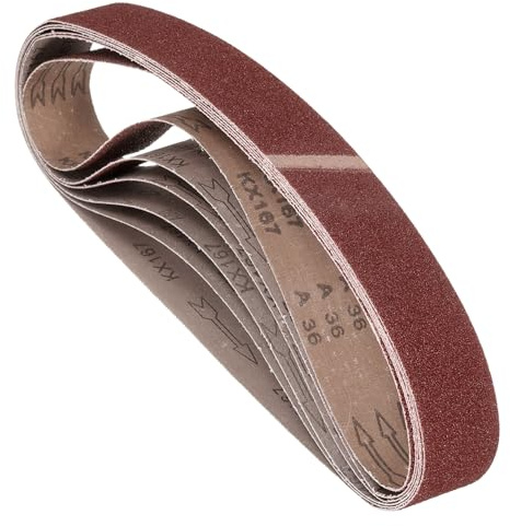 Kozelo 6Pz Cinghie Levigatura 50mm x 1220mm Grana 36 Ossido Alluminio Carta Vetrata Abrasiva Per Levigatrice A Nastro Lavorazione Metallo Lavorazione Legno Rimozione Ruggine