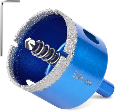 Flintronic 50mm Diamond Hole Saw with Pilot Center Drill Bit, Diamond Core Hole Cutter, Suitable for Glass, Tile, Porcelain, Ceramic, Marble Cutting