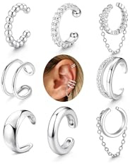 FIOROYAL 8 Pièces Ear Cuff Or pour Femme Faux Piercing Oreille Boucle Oreille Sans Trou-Réglables Ear Cuff Non Piercing Helix Cartilage Boucles D'oreilles Manchette D'oreille pour Femme S