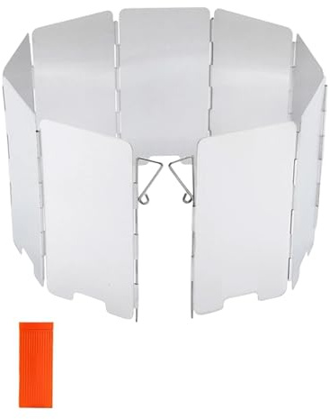 Thapncow Leichter Faltbarer Windschutz, Windschutz Gaskocher, 14-teiliger Faltbarer Windschutz Gaskocher, Camping Gaskocher Windschutz mit eleganter Verpackung