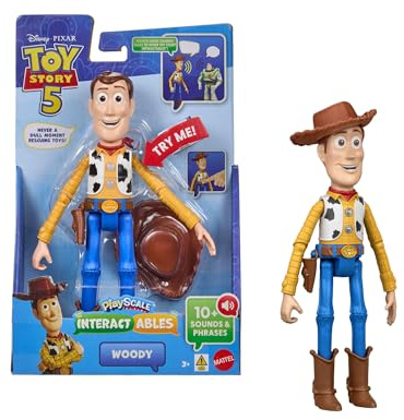 Mattel Disney and Pixar Toy Story 5 Interactables Woody | 9-inch Playscale Talking Figure, Movie Phrases, Converses with Other Characters in the Line