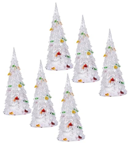 DIYEAH 12 Piezas Árbol de Navidad LED Acrílico Decoración Luminosa para Fiestas Accesorios Festivos para Hogar Oficina y Tiendas