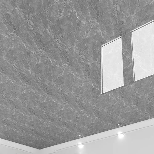 Enigmaire deckenplatten,deckenpaneele feuchtraum,deckenverkleidung selbstklebend,Deckenfliesen PVC,Deckenfliesen Für Abziehen Und Aufkleben,Wasserdicht,FüR Badezimmer Schlafzimmer KüChen Wand