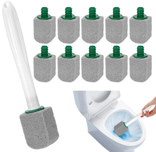 Bimsstein Toilettenreiniger, 10 Stück Cleaning Block WC, Bimsstein Toilette mit 1 Griff, Reinigungsstein Toilette, für Badezimmer Küchen Zur Entfernung Hartnäckiger Flecken