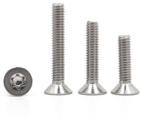 Senkkopfschrauben, 5/10/20 Stück 304 A2-70 Edelstahl Sechskantschraube M3 M4 M5 M6 M8 GB2673 Flachkopf-Sechskantschraube(30mm,M3 20pcs)