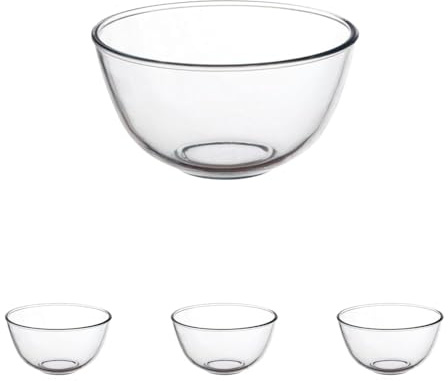 Pyrex Saladier, 500 ml, transparent, 144 mm de diamètre, passe au lave-vaisselle, micro-ondes, congélateur, réfrigérateur et four conventionnel, verre trempé, usage professionnel et domestique, P582