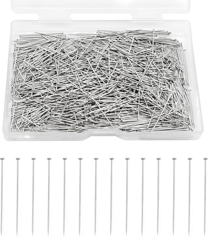 1000 Stück Stecknadeln Ohne Kopf, 26cm*0.6mm Schneiderin Kopf Pins Abstecknadeln Stecknadelns in Box, Stecknadel Satin Pin Mit Kopf Sewing Pins für Basteln Nähen Säumen Craft Jewelry Dekoration