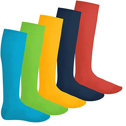 Footstar EVERYDAY! 5 PAAR Damen & Herren Kniestrümpfe Lange Socken kniehoch