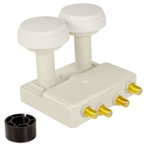Premium X Monoblock Quad PXMB-6QW SAT LNB Weiß 0,1dB 2 Satelliten Astra 19,2° Hotbird 13° bis 4 Teilnehmer