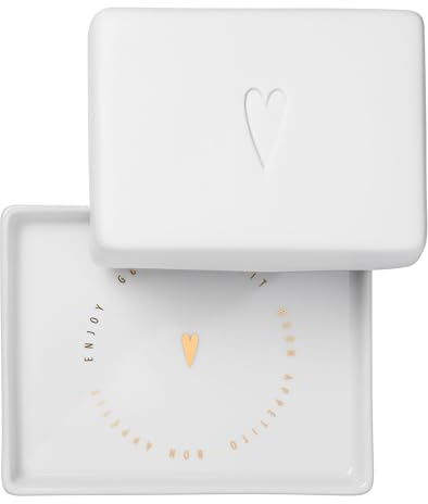 Beurrier en PET 1/4 - Motif cœur - 10 x 6 x 8 cm