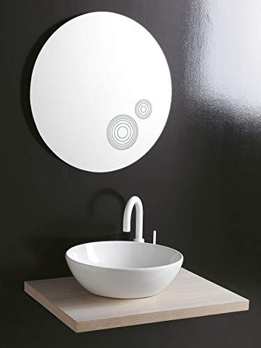 Lavabo Bagno Tondo da appoggio Senza Foro Rubinetto Diametro 45_cm