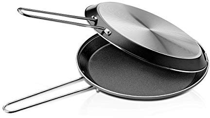 MOPITA Q.b. GIRAFRITTATA Antiaderente Ø30 cm Padella Frittata per tutti i piani cottura (No Induzione) Antiaderente 4 strati , Fondo Alluminio 2 mm, 2 Padelle con chiusura ermetica, Made in Italy