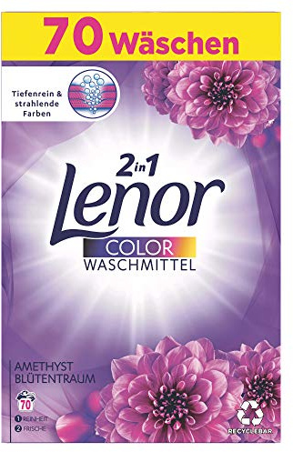 Lenor Detergente en polvo, 70 lavados, amatista, sueño de flores (4,55 kg)