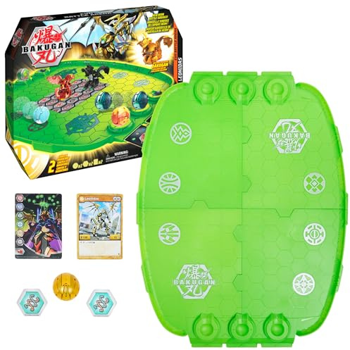 Bakugan Evo Battle Arena, zerlegbares Spielfeld in neongrün mit exklusivem Aurelus Leonidas