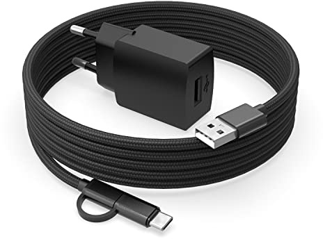 Superer 10W Ladegerät Passend für Samsung Galaxy Tab A E S S2 3 4 A7 A8 | S5e S6 10.1 8.0 8.4 9.7 SM-T590 T387 T380 T385 T580 P580 T280 Netzteil Ladekabel 1,5 M 2-in-1 Micro USB und Typ C Kabel