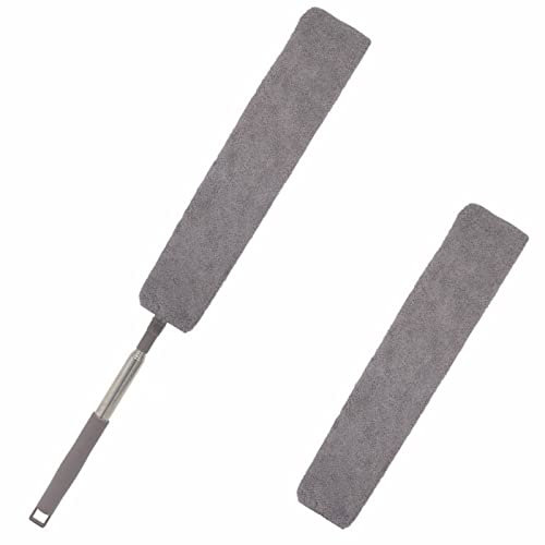 Retractable Gap Dust Cleaner, Under Refrigerator/Sofa Cleaning Tool, Microfiber Gap Duster with Extendable Pole 25-55 Inches, Suitable for Underneath Cleaning of Furniture, Fridges, Couch, Bed