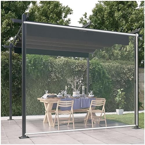 Stores À Rouleau Pvc Transparent Extérieurs,grands Store Enrouleur Étanches,store Enrouleur Pour Pergolas/jardins/fenêtres,rideaux De Pluie De Séparation Vinyle Clairs 0,5mm,WxH-160x300cm/63*118in