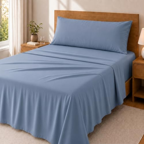 Degrees Home Premium – Set Lenzuola 3 Pezzi in Microfibra Spazzolata (90X200) – Lenzuolo con Angoli, Lenzuolo Piatto e 1 Federa 80X50 – Extra Morbido, Anti-Piega e Certificato Oeko-Tex