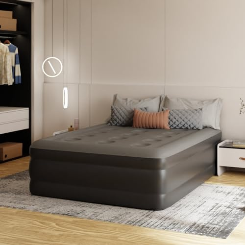 HAGO 24 camas de aire premium de 200 x 100 cm, cama de invitados hinchable para hasta 150 kg, cómodo colchón de aire autoinflable, colchón inflable certificado por TÜV, cama de camping de alta calidad