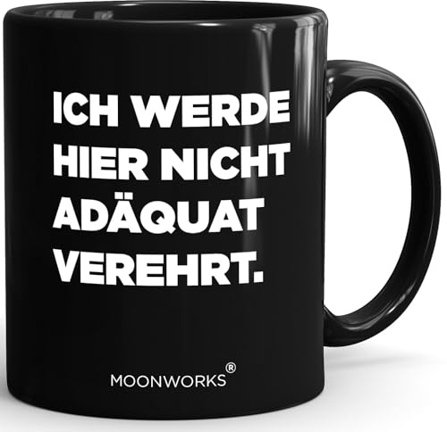 MoonWorks Tasse Spruch Arbeit Sarkasmus schwarzer Humor Kollegen Geschenk Bürotasse Kaffeebecher Lustig Schwarz standard