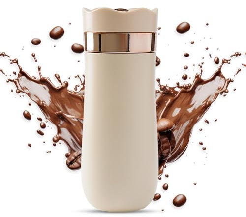 Jemora Portable French Press Travel Mug 320ml/11oz Stainless Steel Double Wall Insulated Coffee Maker for Ground Coffee and Tea Leaves On-The-Go Use No Leak Hot/Cold Brew Coffee Press