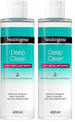 Neutrogena Deep Clean 3-in-1 Mizellenwasser Reinigungswasser, 2 x 400 ml