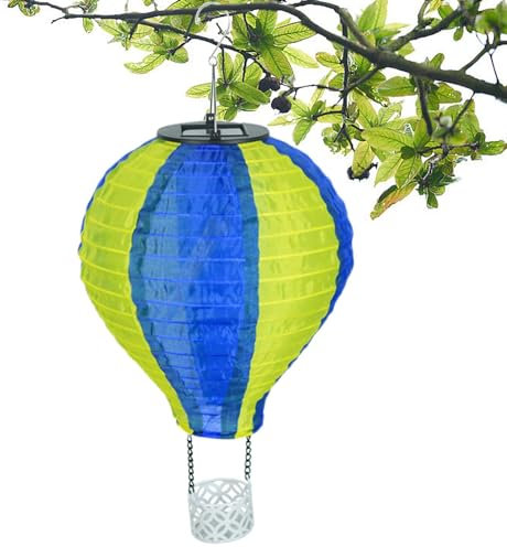 Monozoz Solar Hot Air Balloon, Hot Air Balloon Lamp, Hot Air Balloon Lights, Waterproof Hot Air Balloon Solar Light Decorations for Garden, Patio, Farmhouse, Holiday
