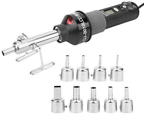 Thermostat de Pistolet à Air Chaud 9 Tuyères à Affichage Numérique, Outils électriques Industriels AC 220 V 450 W, Petite Taille, écran LCD pour Dessouder, Rétrécir