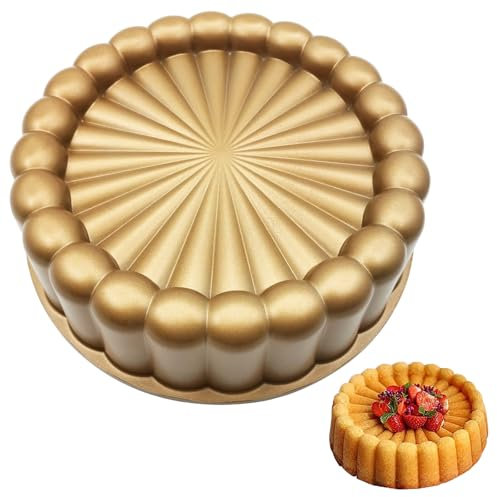 LYFJXX Charlotte Cake Mold, 9 Inch Cake Pan Aluminium Kitchen Accessories Decoration Christmas Wedding Valentine’s 3D Charlotte Cake Pan (Flower Shape)