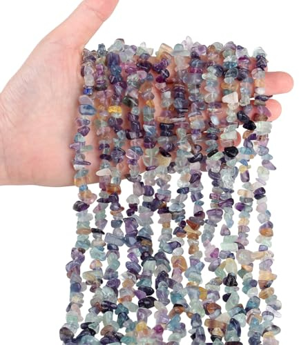 400 Stück Fluorit Edelstein Perlen für Armbänder 6mm 5-8mm