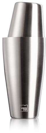 Vacu Vin Cocktailshaker - 1 Tin-on-Tin Boston Cocktailshaker - Perfekt für Barkeeper, Mixologen und Home Bar Enthusiasten - Spülmaschinenfest, Silber