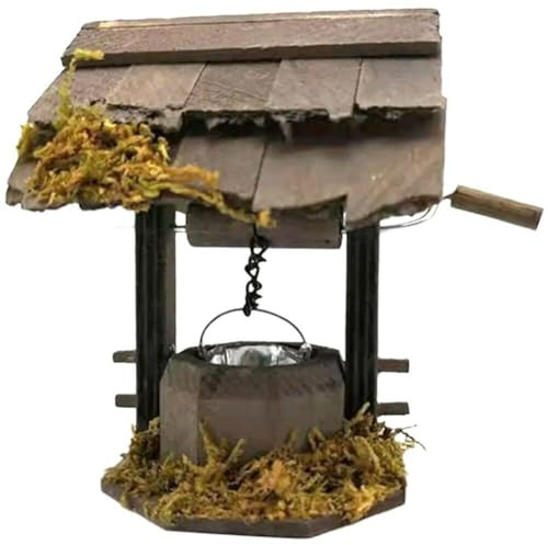 Glixoft Mini-wunschbrunnen-Ornament Im Maßstab 1:12, Winziges Vintage-wasserbrunnen-zubehör, Gartenbrücke, Brunnenfiguren, Chinesisches Pflanzgefäß, Wunschbrunnen, Heimdekoration