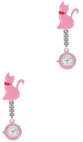 VALICLUD 2stücke Katzenförmige Clip-Uhr Für Tragbare Quarzuhr Einfach Zu Reinigen Und Hitzebeständig Für Pflegeberufe Und Alltag