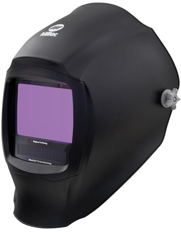 Miller Digital Infinity™ Black, ClearLight 4X - Auto Darkening Welding Helmet for Men with Light State and 4 Arc Sensors - Welding Mask with 13.4 sq. in. Viewing Area - Lightweight Welding Hood